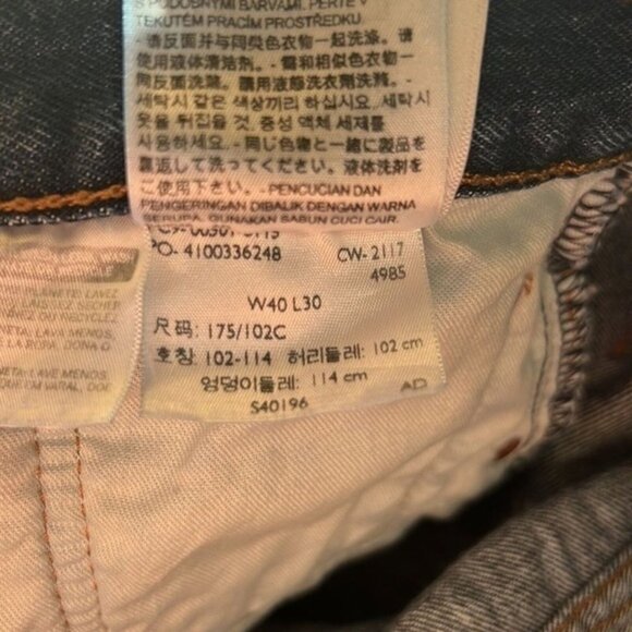Levis 501 Button-Fly Medium Wash Straight-Leg Denim Jeans Mens Size W40 L30 - Picture 10 of 10